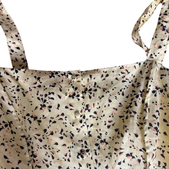 Nicholas NWT Wylda Linen Tie Strap Crop Top in Charlsbury Olympic - Picture 11 of 11